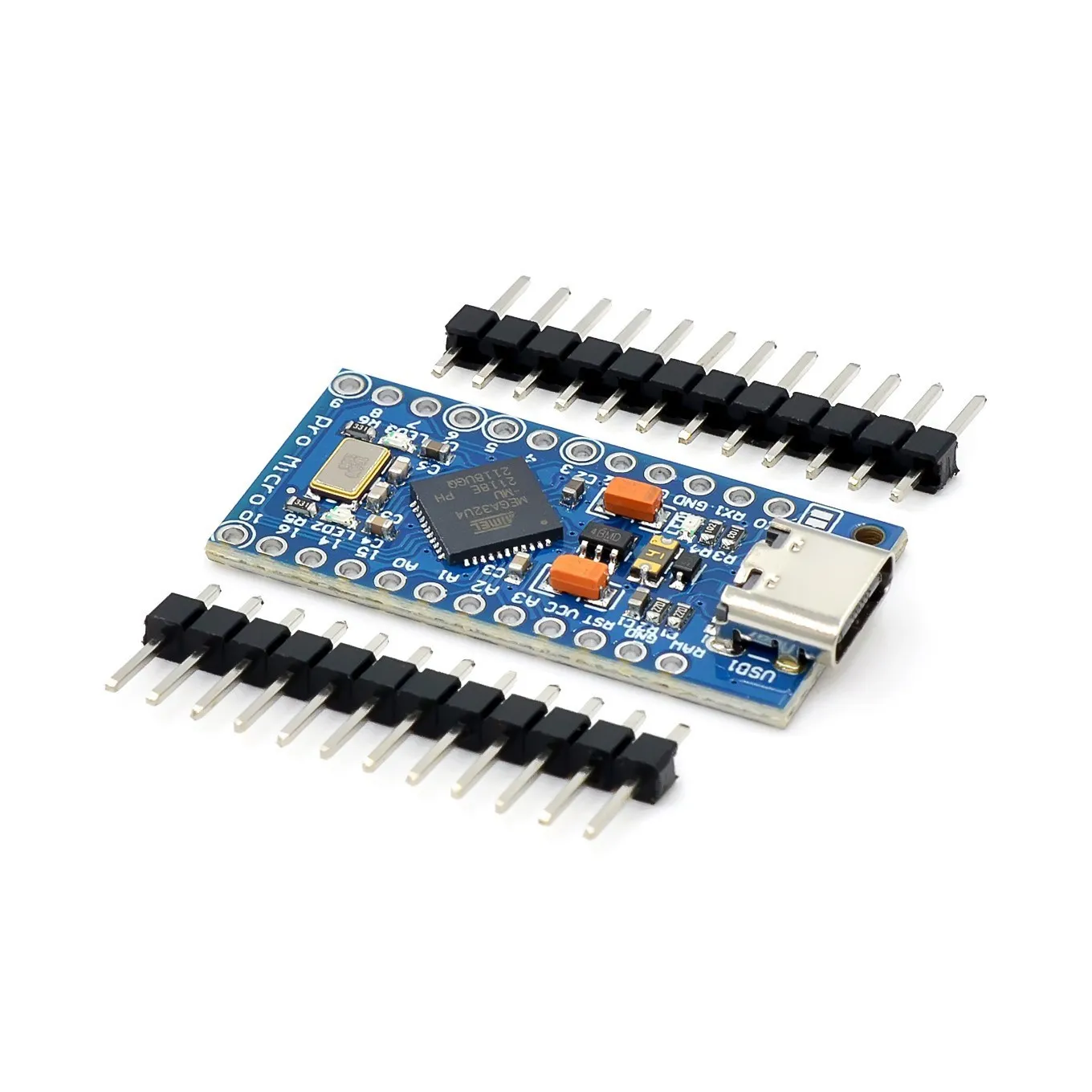 Enhanced Pro Micro 5V 16MHz Microcontroller Board with Dual Row Pin Header
