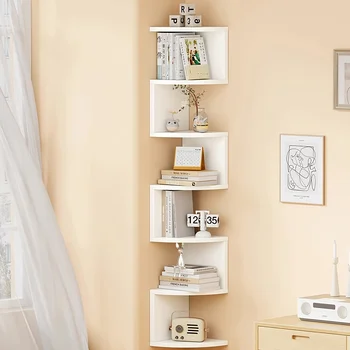 7-Tier Rustic Wall-Mounted Corner Shelf 1