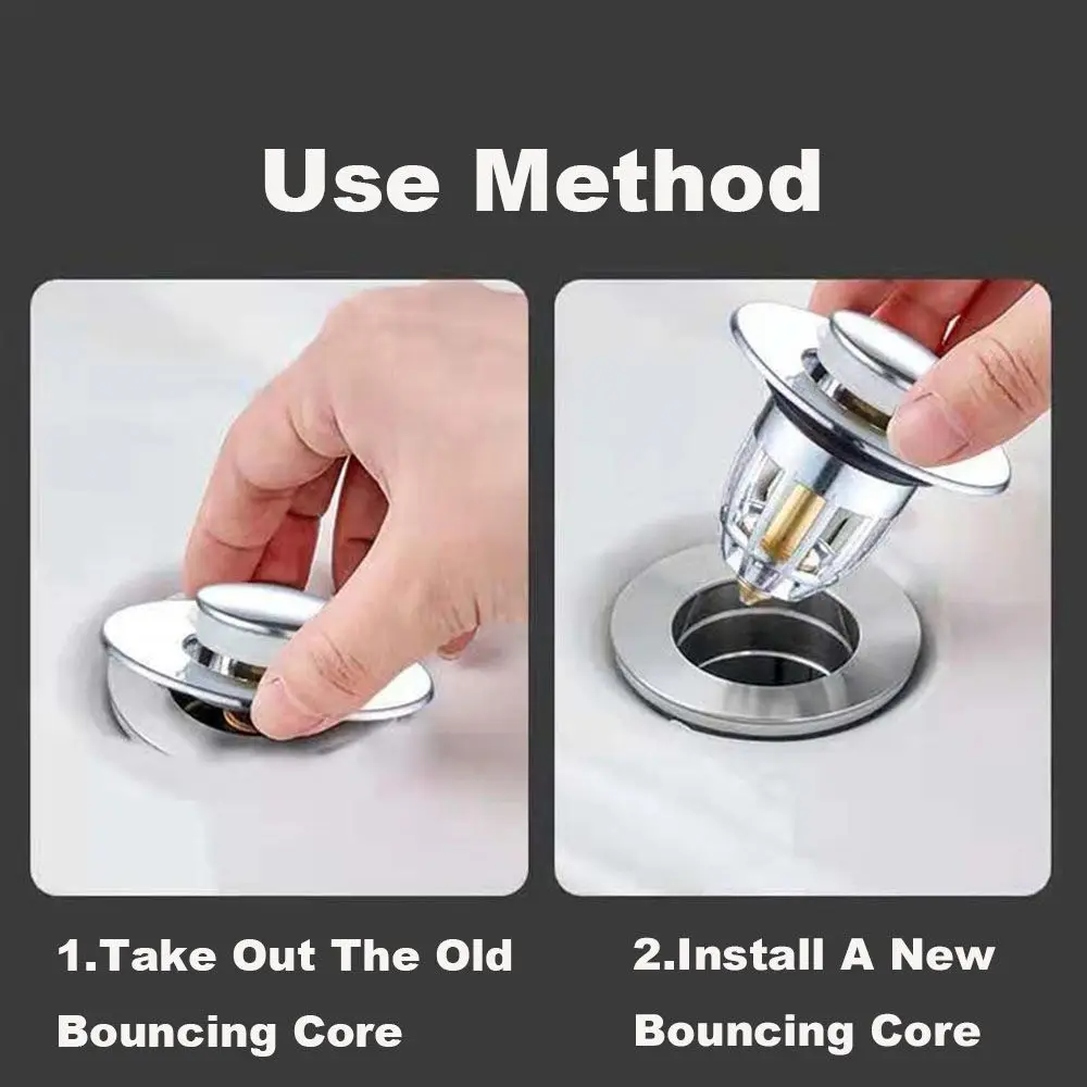 Description Picture 5 of itemNew Explosion-proof Universal With Anti-clogging Basket Sink Drain Stopper Wash Basin Bounce Drain Filter Sink Drain Plug