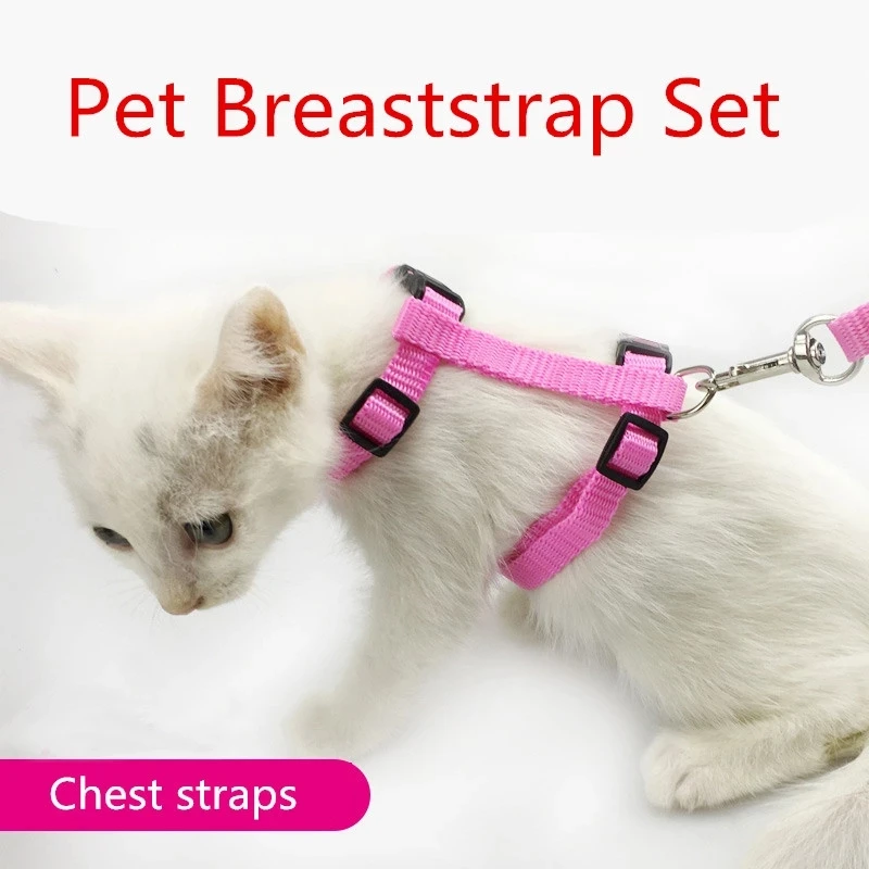 

Pet Kitten Adjustable Traction Cat Harness Leash Clothing For Animals Cat Kitten Accessories Puppy Collar Pet Products Supplies