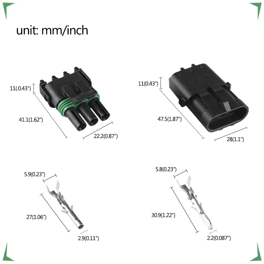 2.5 Serie Wasserdichter Automobilsteckverbinder 1/2/3/4-polig Stecker und Buchse Haltech MAP TPS Kabelverbinder für 20-14 AWG – Detail 3