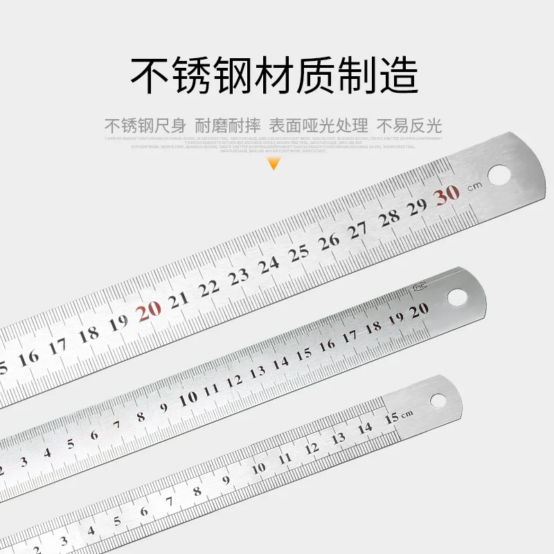 Stainless Steel Metal Straight Ruler Precision Measuring Tool 10/15/20/30/50/60CM 1PC steel ruler gauge,measurement ruler