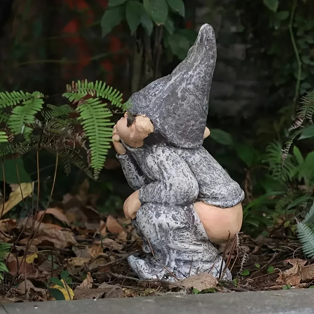 Kültéri Szobor, Szemtelen Knome Figure Gyep Dísz Törpe Szobrászat Terasz Udvari Dekoráció Táj Tornác - Image 2