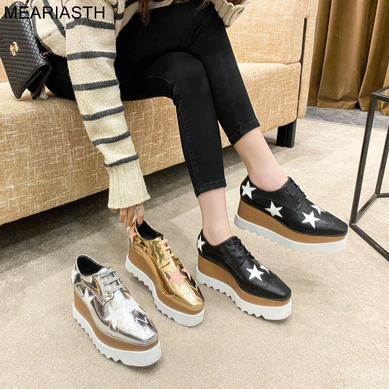 

meariasth Hot Summer platform Women Sneakers Vulcanize Breathable Wedges Casuals Height Increasing Female Chunky Ladies Shoes