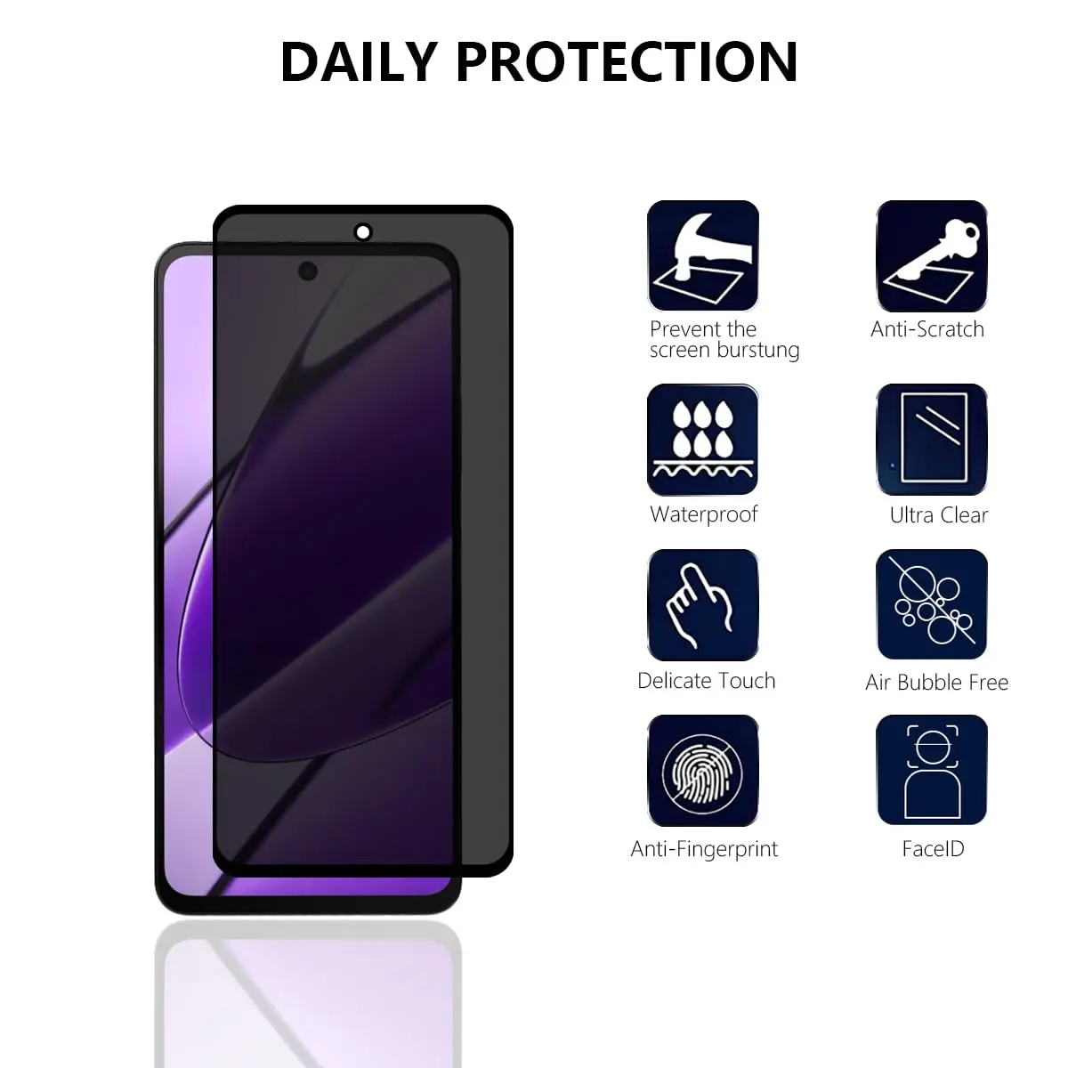 Anti Spy Screen Protector For Realme 11 5G, Tempered Glass Privacy Anti Peep Glare Scratch 9H Case Friendly Free Shipping