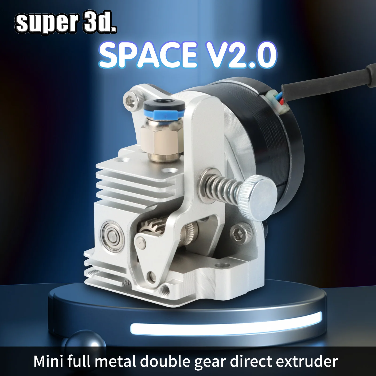 Direct Extruder Space V2.0 with Motor Mini Double Gear Direct Drive Compatible Voron 2.4 ender3 CR10 PLA PEI TPU ABS filament direct dual extruder step motor nema14 36mm round pancake motor 36hs2418cl16 1 88a for voron 2 phase 4 wire