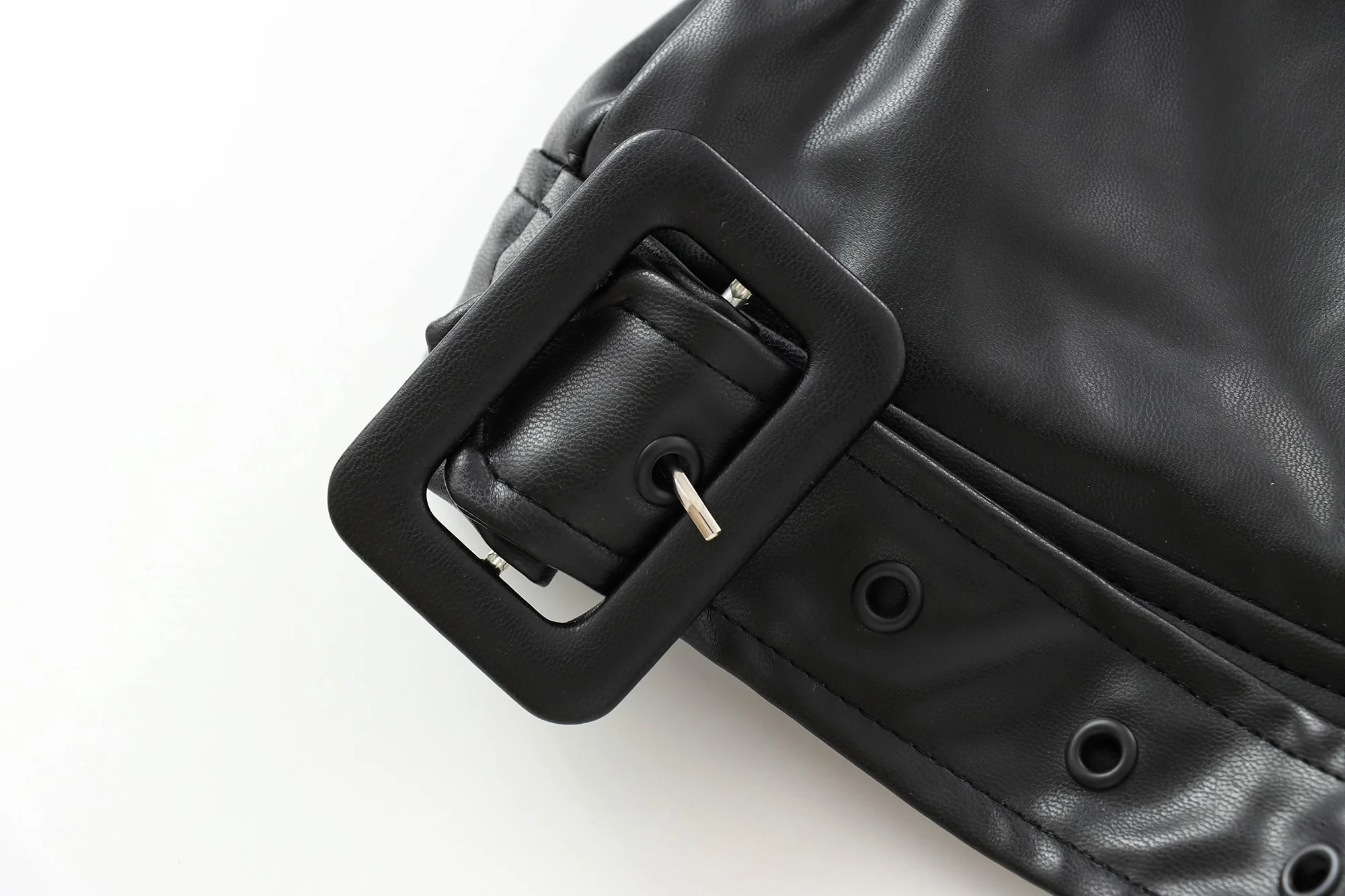 Faux Leather Bomber Jacket for Women - Cropped Streetwear Outerwear