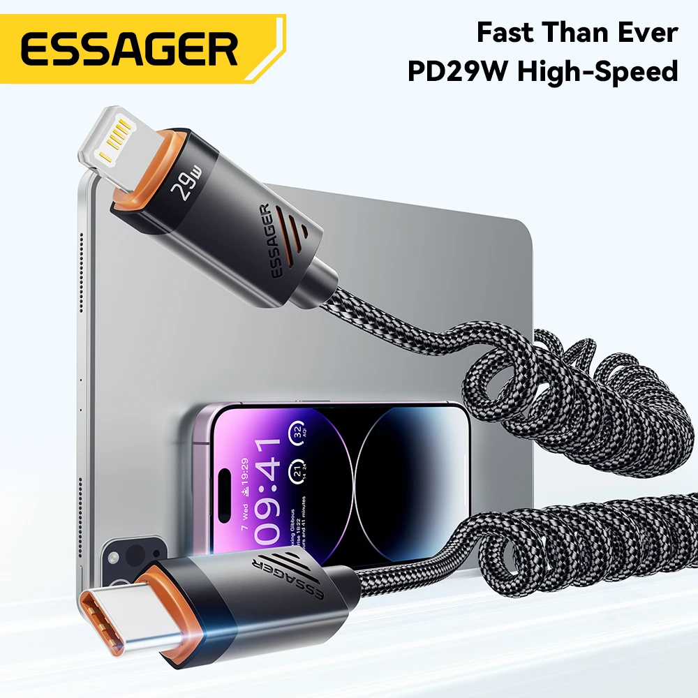 Essager Car USB C Cable PD 29W Fast Charging For Apple