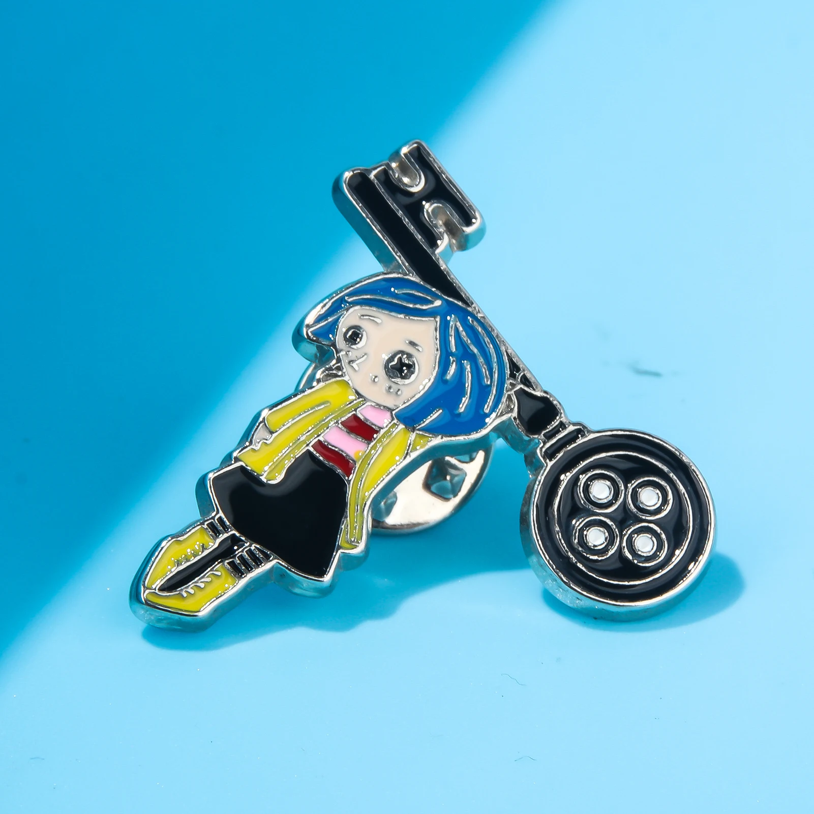Enamel Pins Movies Horror Animated Films Coraline Doll Enamel Pins Punk Character Cosplay Brooch Backpack Badge Halloween Accessory Gifts