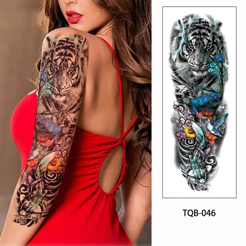 Waterproof Temporary Tattoo Sticker tattoo sticker temporary tattoos tattoo sleeve Large Size Tattoo for Men Sleeve Clock Fake for Women Girl Full Arm Fake