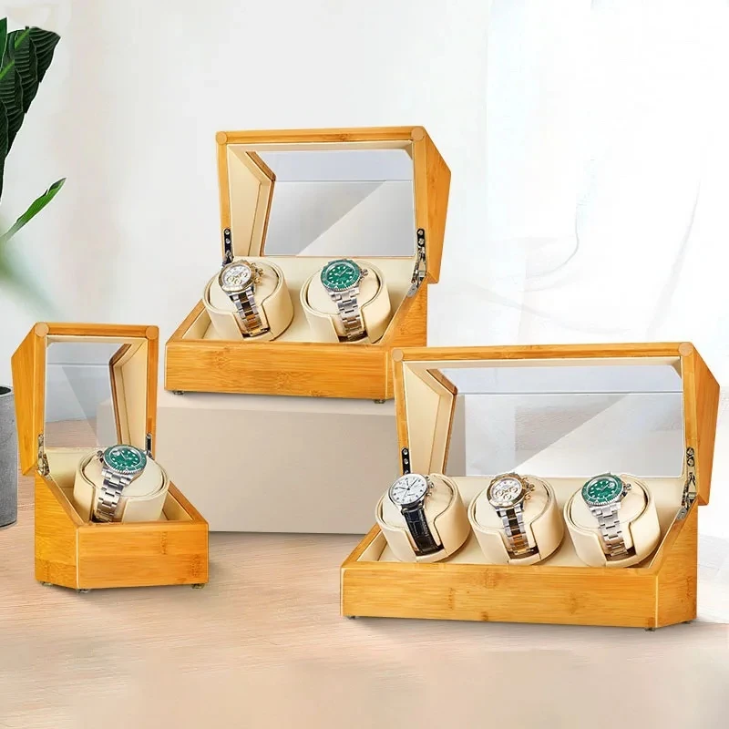 

Wooden Watch Winder for Automatic Watches Silent Winding Boxes Mechanical Wristwatches Storage Display Accessories Mystery Boxes