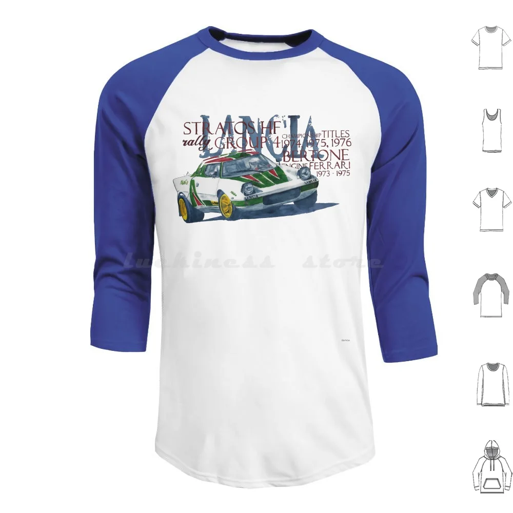 Rally Group B-Lancia Stratos Felpa Con Cappuccio Cotone Manica Lunga Rally Group B Lancia Stratos Daroba Bertone Racing Stratos Hf