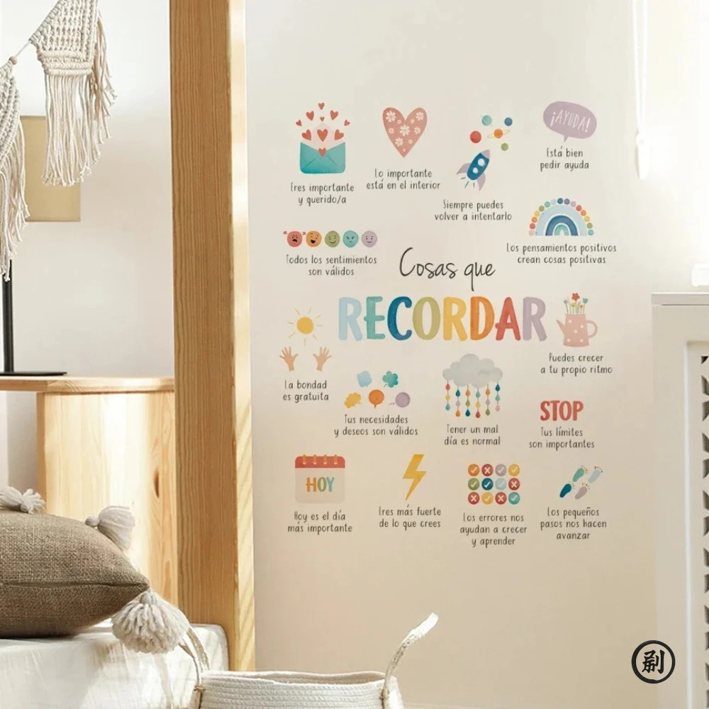Wall Stickers Spanish for Kids Room and Office