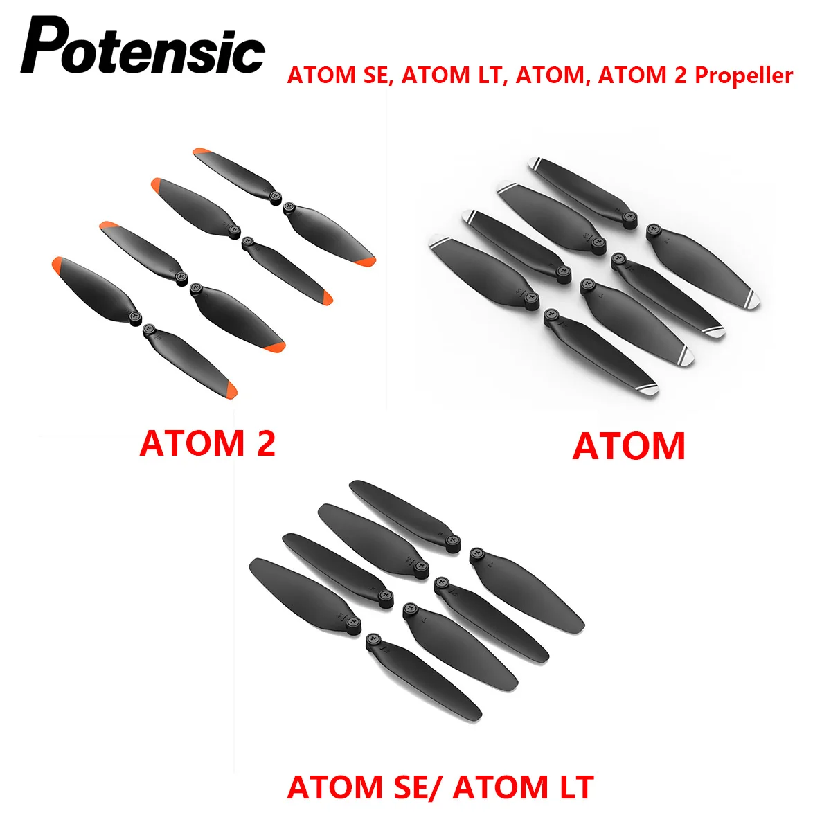 Hélices de Drone ATOM - Lot de 2, 3 ou 1 - Compatible ATOM, ATOM SE, ATOM LT, ATOM 2