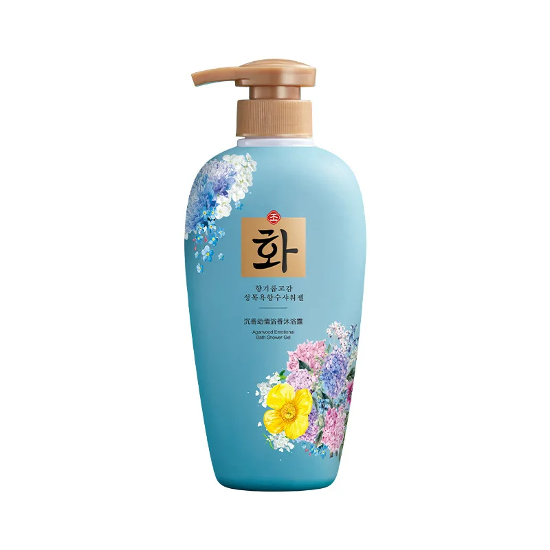 500ml Korean Moisturizing Amino Acid Agarwood Shower Gel Soft and Refreshing Shampoo To Clean Skin Without Drying and Tightness