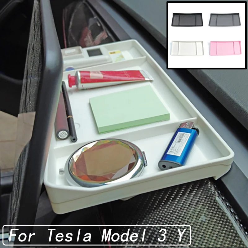 

Best Sale For Tesla Model 3 Y 2020 2021 2022 Car Behind Screen Silicone Tray Dashboard Hidden Storage Box ETC Storage Box