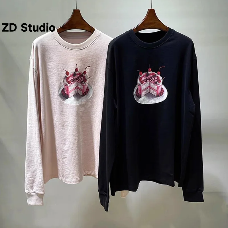 

[ZD Studio] Sweatshirts autumn new family loose cake printed long sleeve T-shirt women's casual cotton top 2023 Autumn