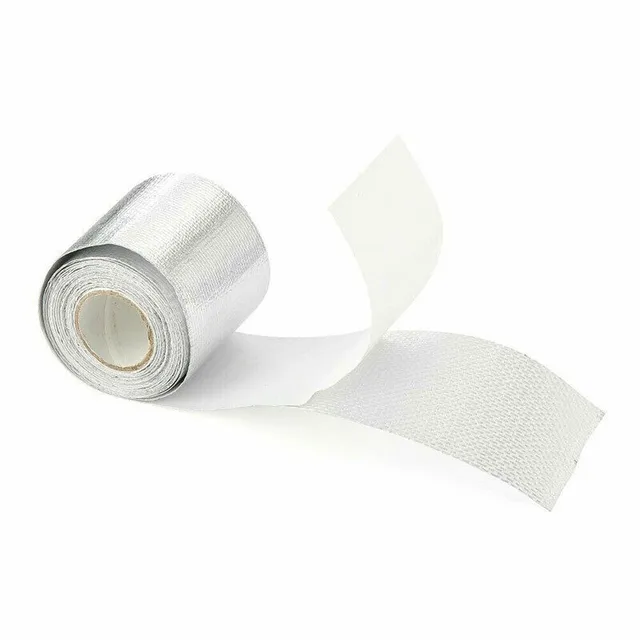 Cinta Adhesiva De Papel De Aluminio Para Tubos De Escape - Resistente Al Calor (500°C), Impermeable, Incluye Bridas