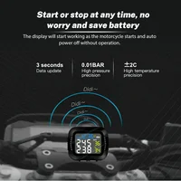 Motorcycle TPMS Tire Pressure Monitoring System Temperature Alarm With 2 External Sensors Moto Tyre Alarm Systems Real Time - Image 2