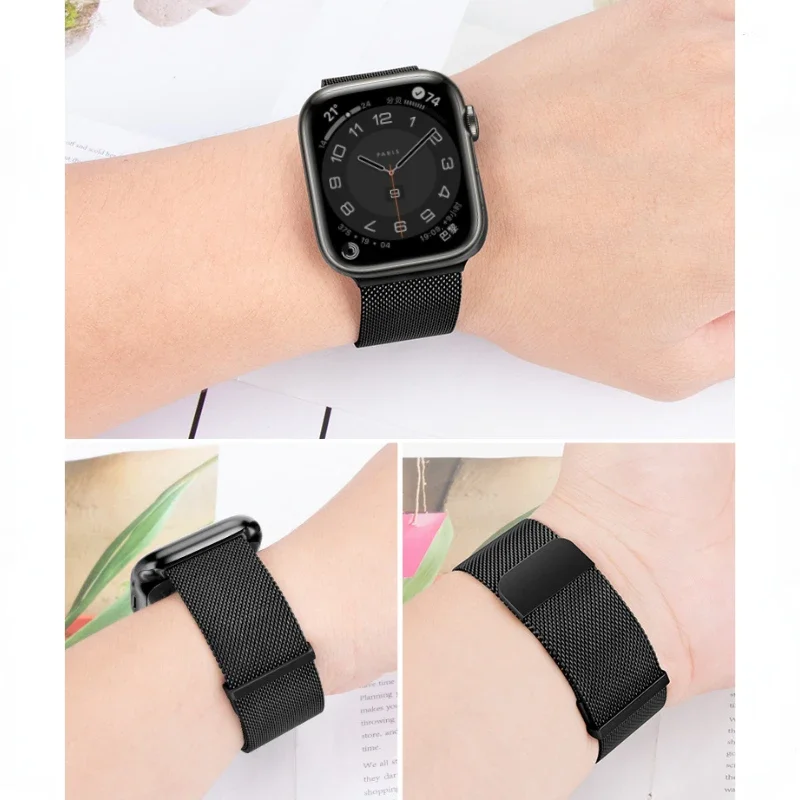 Elegant Metal Milanese Loop Magnetic Bracelet Strap