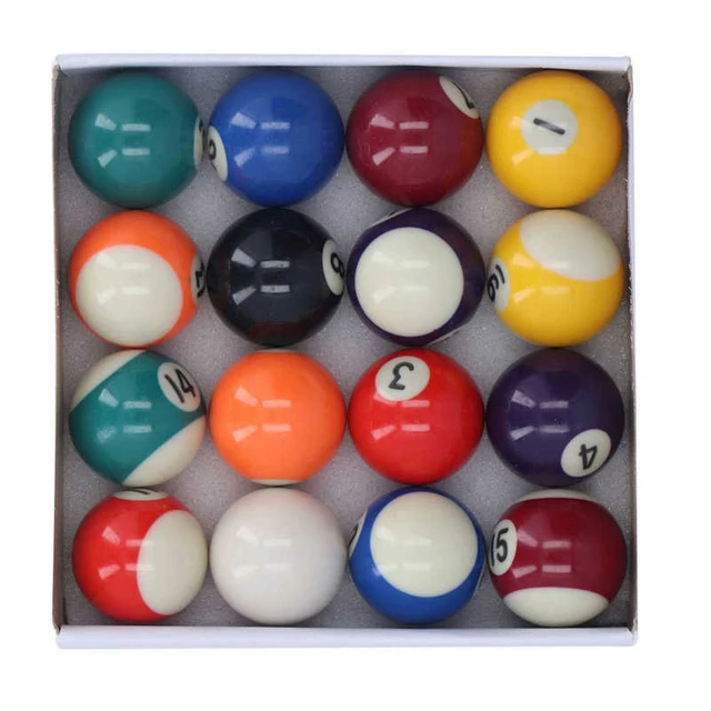 Mini balles de Billard en résine écologique, 16 pièces, résistantes aux  chocs, petit ensemble de balles de Table pour salle de jeux pour enfants -  AliExpress