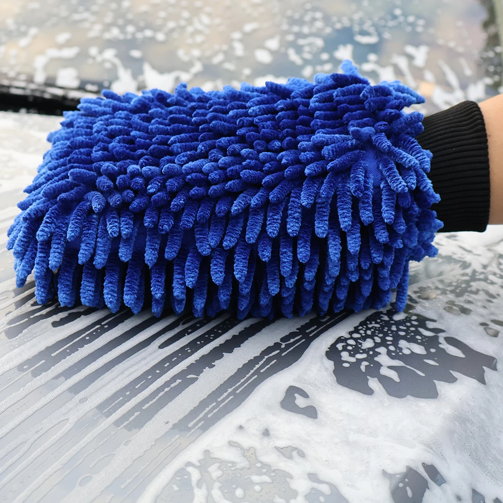 Dual-Sided Chenille Car Wash Glove 2-in-1 Washing and Polishing Glove car cleaning gloves microfiber cleaning gloves microfiber washing gloves microfiber gloves