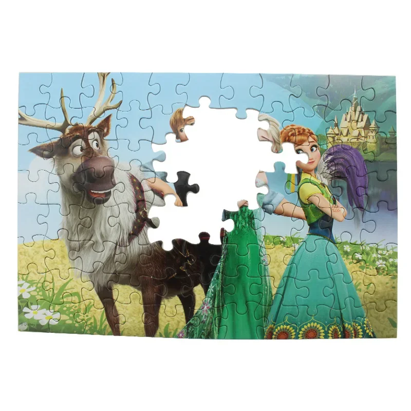 Disney Mickey Princess Pooh cars frozen and Snow 3-in-1 Early Education Puzzle 28+48+88 Pieces of Baby Educational Toys
