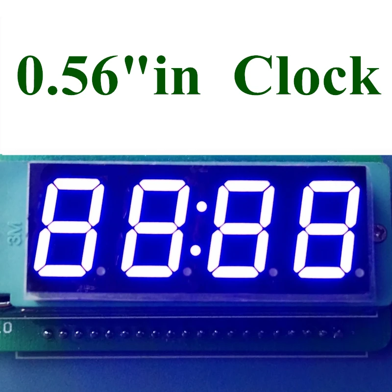 

20PCS Blue 0.56" 0.56in Clock LED Display 0.56 inch 7 Seven Segment 4 bit digital tube Common Anode Time 12 Pins digit tube