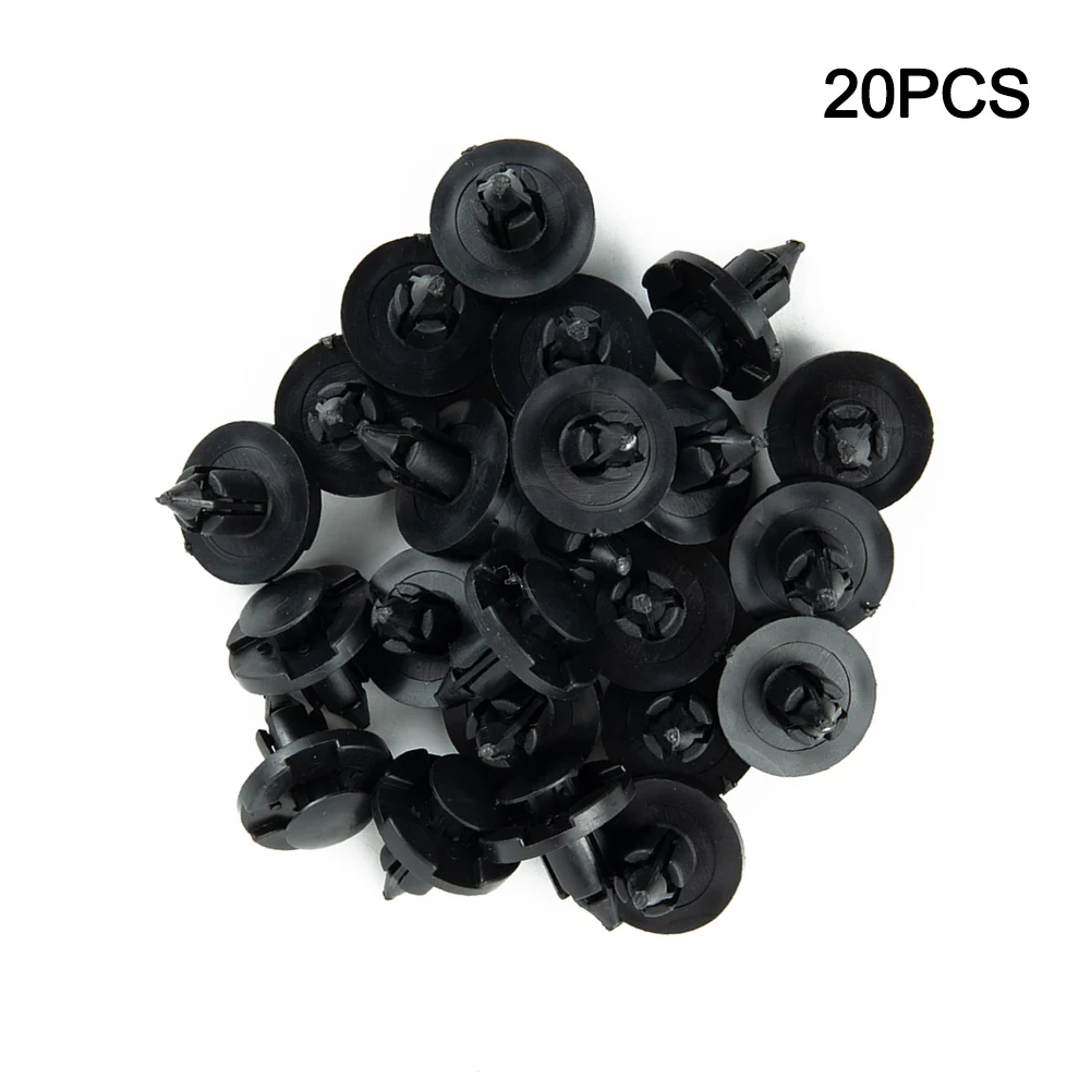 

Caravans Rivets Retainer Clips Mud for Nissan 20pcs Plastic Fastener Bumper Push 15mm Black High Quality Buses