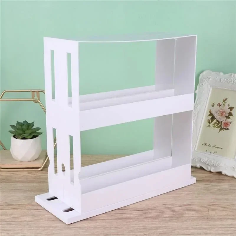 Multi-Function 2 Tier Rotate Spice Storage Rack Seasoning Swivel Organizer Shelf Kitchen Bathroom