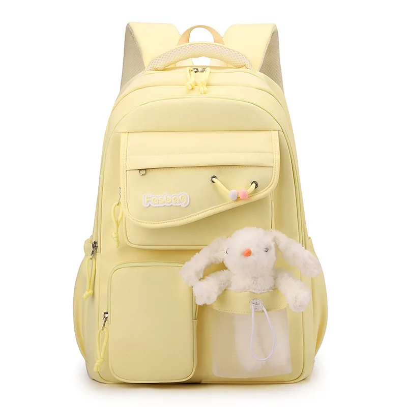 Candy colored student backpack with rabbit large capacity cute cartoon school   bags For teenage girls waterproof schoolbags 1