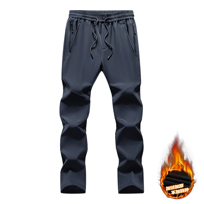

2024 Warm Winter Men Soft Shell Pants Travel Waterproof Outdoor Camping Hiking Pants Fleece Windproof Outdoors Skiing Trousers