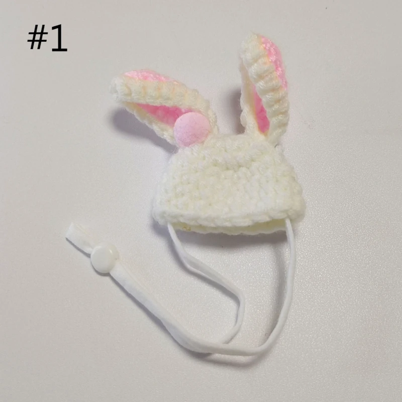 Funny Hamster Hat Rabbit Ears Shaped Costume Birthday Guinea-Pig Headgears Supplies Adjustable Handwoven Cap