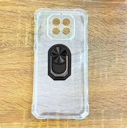 Durable Soft TPU Silicone Case with Back Finger Ring and Stand for KingKong ES3 (Transparent C Black)