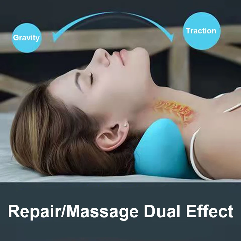 Coluna cervical massagem travesseiro massageador coluna cervical sono ajuda travesseiro coluna dispositivo de tração ombro pescoço correção massagem