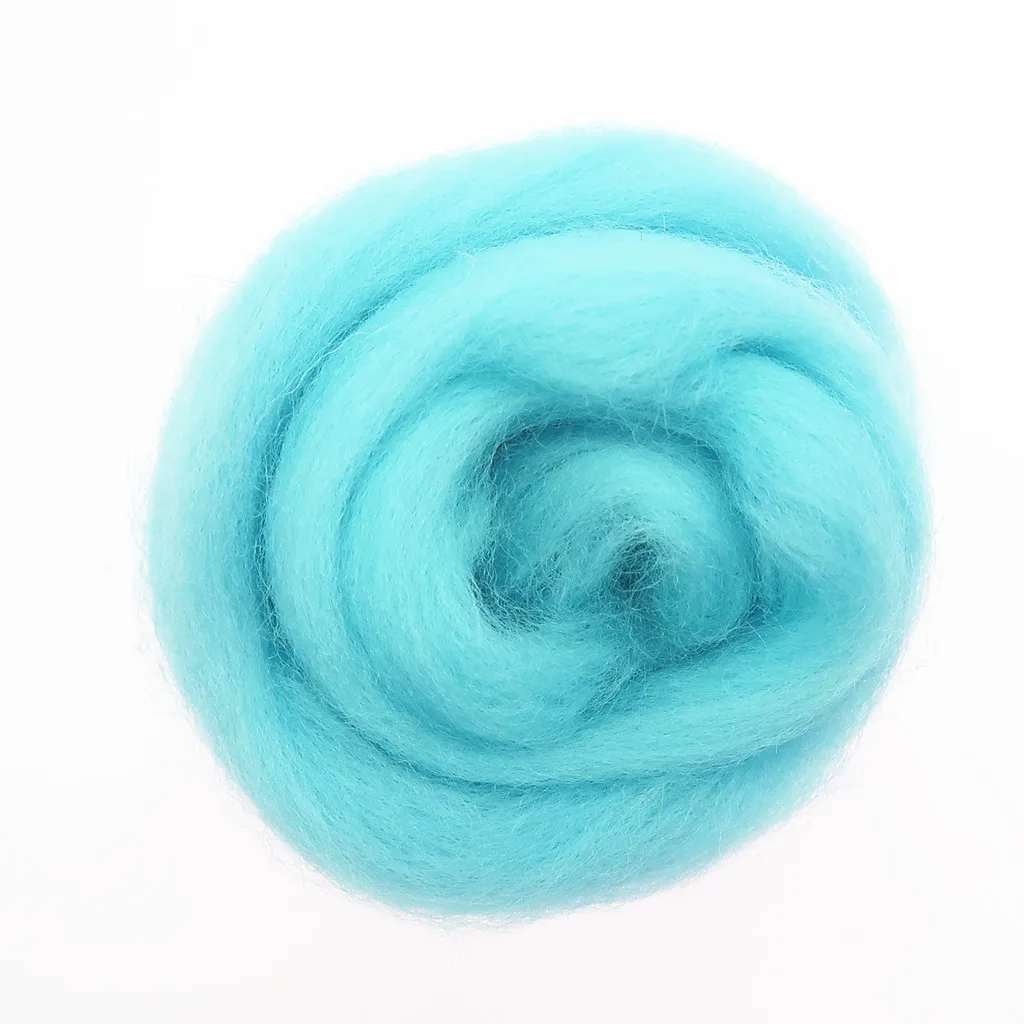 Light Blue Series Wool Fibre Flower Animal Toy Wool Roving Needle Felting Handmade Spinning DIY Craft Materials Tool wool felting kit needle felt kit needle felting wool wool felting needles 10/50/100g