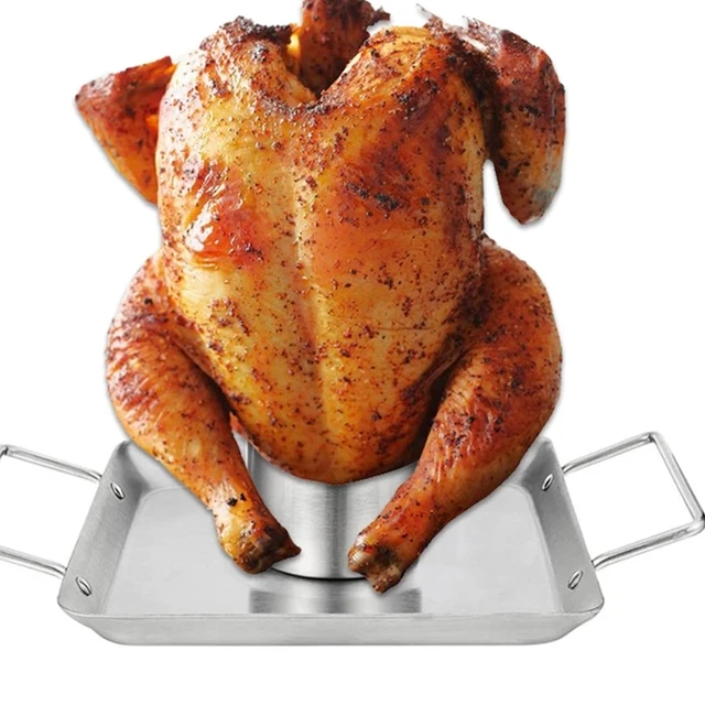 Rozsdamentes Acél Sült Csirke Serpenyő Kültéri Bbq Leszerelhető Sör Barbecue Pán Szerszám - Image 6