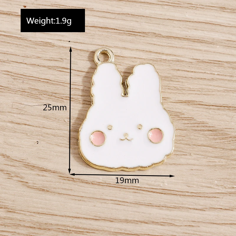 10 Stück 16*21mm Emaille Kaninchen Charms für Schmuckherstellung Legierung DIY Charms Anhänger Halsketten Ohrringe Zubehör Handarbeit Basteln – Detail 15