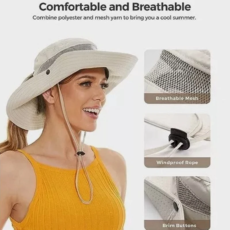 Women Professional Climbing Hat Outdoor Big Brim Mountaineering Bucket Hats Sun Protection Hiking Hunting Fishing Caps Chapeau