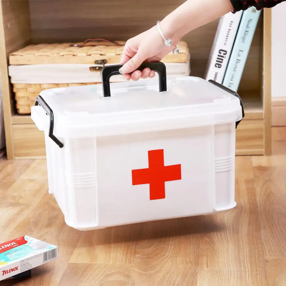 OrganizerPlasticStorageBoxStorageFirstAidKitMedicineHomeMedicineCaseHealthCare
