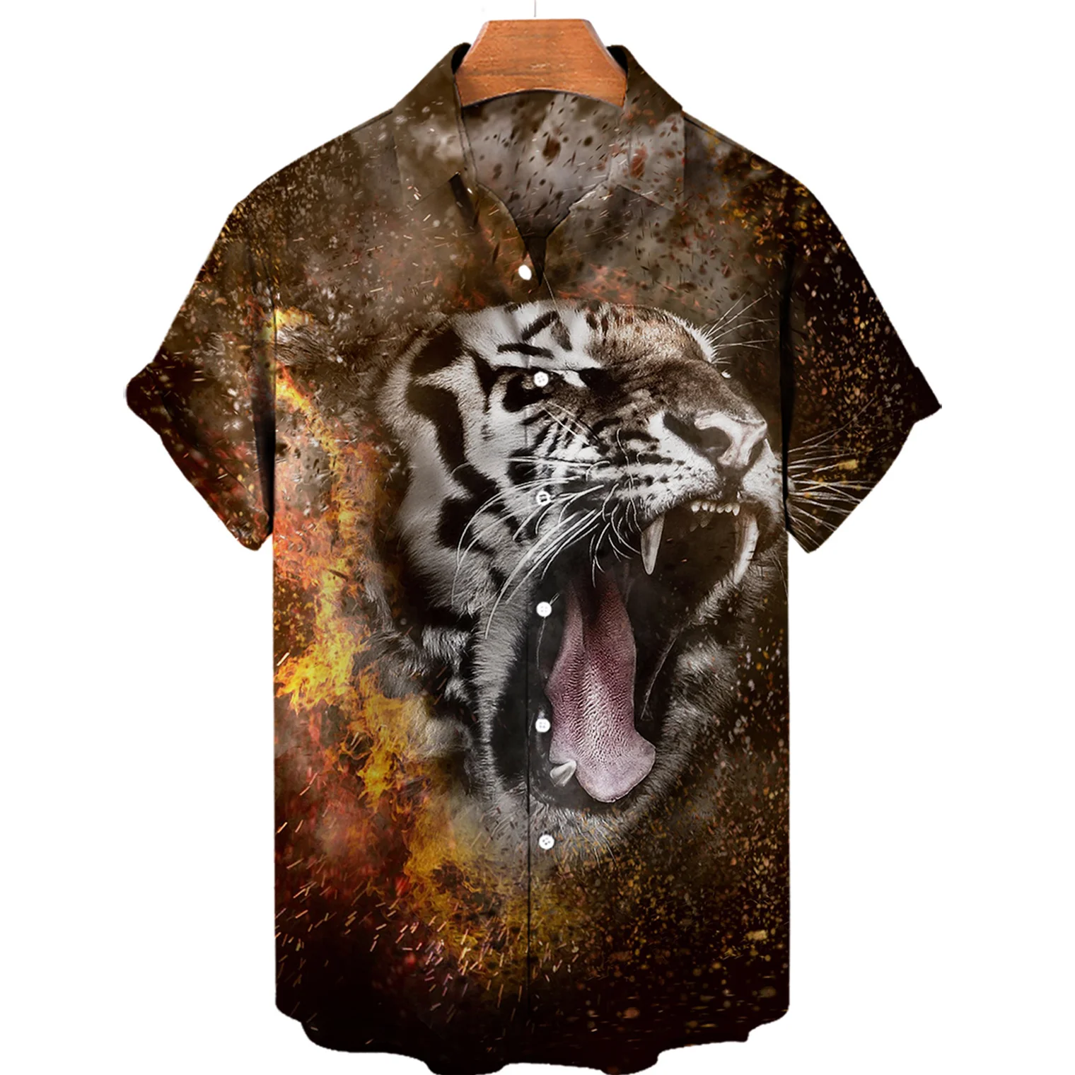 

2023 Harajuku Super Beast Animation Men's 3D Print Short Sleeve T-shirt Tiger Print Big Shirt