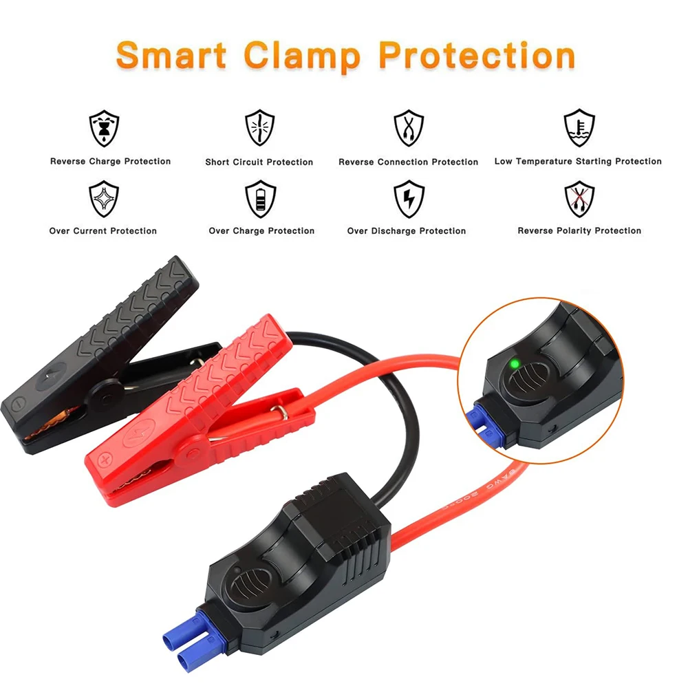 Intelligent Car Cigarette Lighter Adapter Clip 12V DC Adapter Cable For Jump Starter