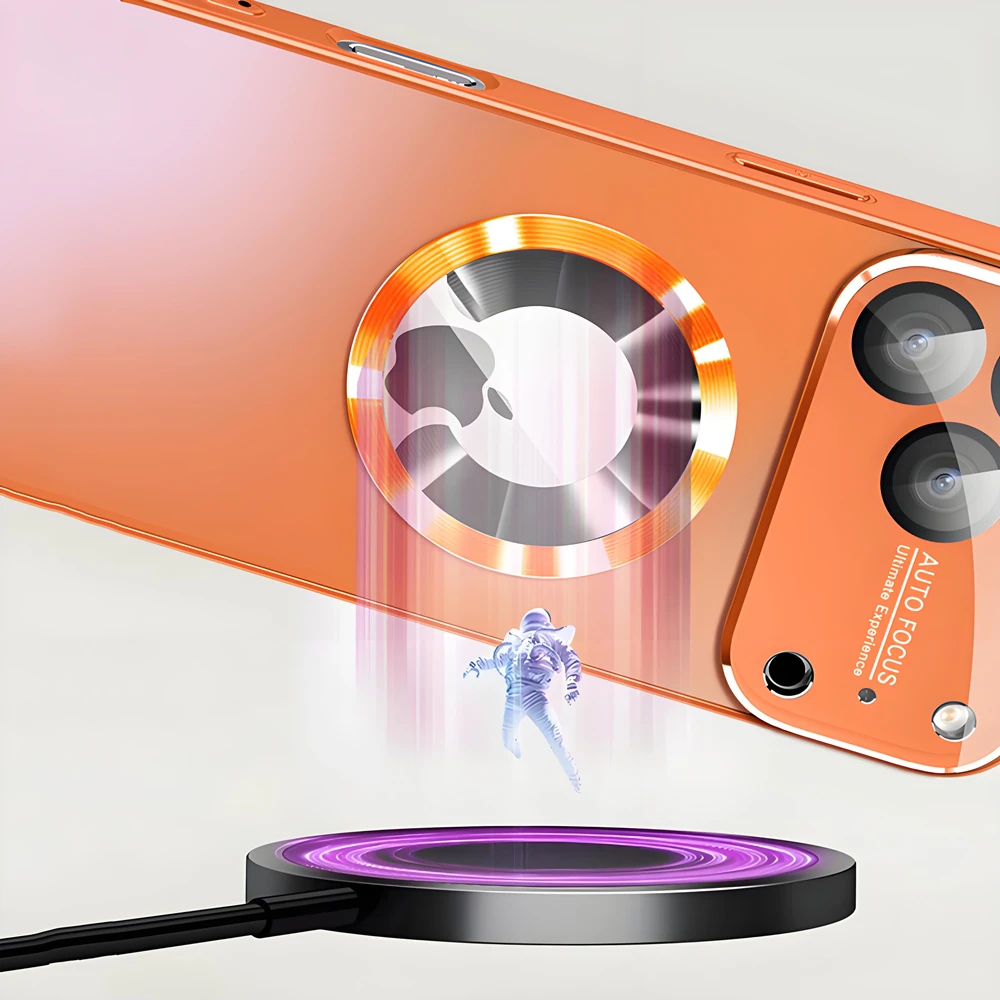 Sleek Titanium Magnetic Phone Case with Camera Lens Protection