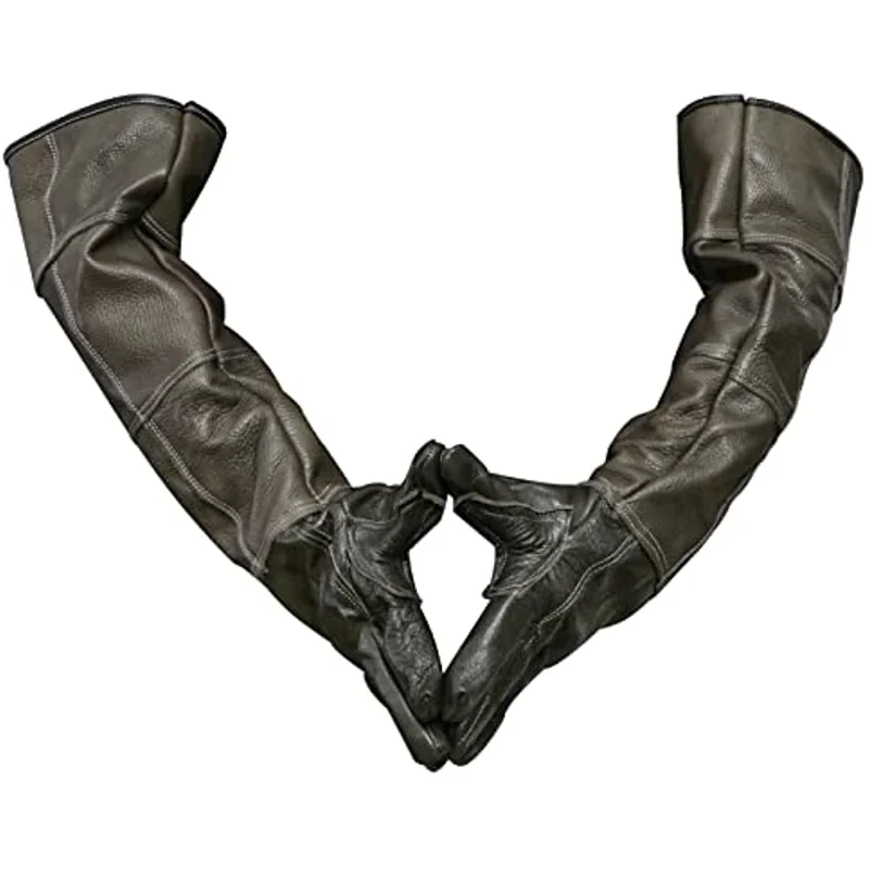 Animal Handling Gloves Bite Proof Kevlar Reinforced Leather for Dog,Cat Scratch,Falcon,Grabbing,Reptile,Snake