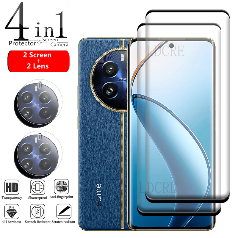 

4-in-1 For Realme 12 Pro Glass For OPPO Realme 12 Pro Glass Protective HD 9H Screen Protector For Realme 12 Pro Plus Lens Glass