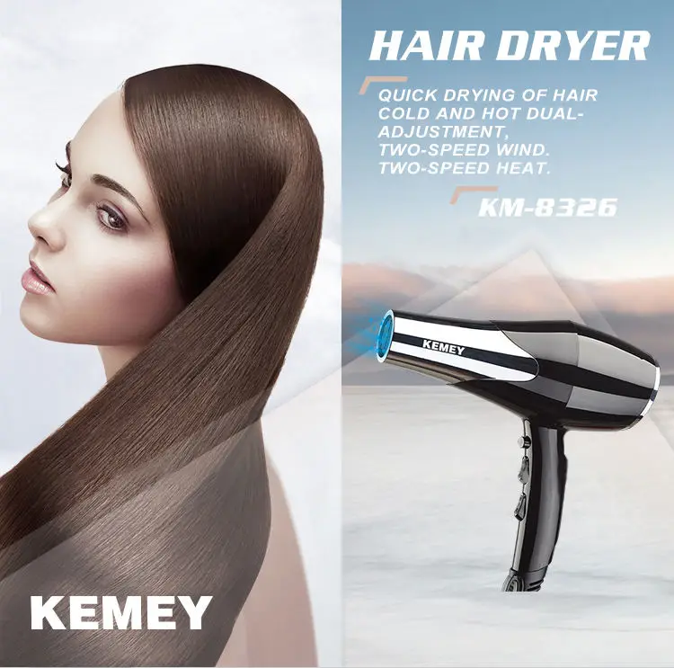 Kemei KM-8326 Professional Salon Negative Oxygen Ion Constant Temperature Hair Salon Home Hair Dryer  Secador De Cabelo Sem Fio 2