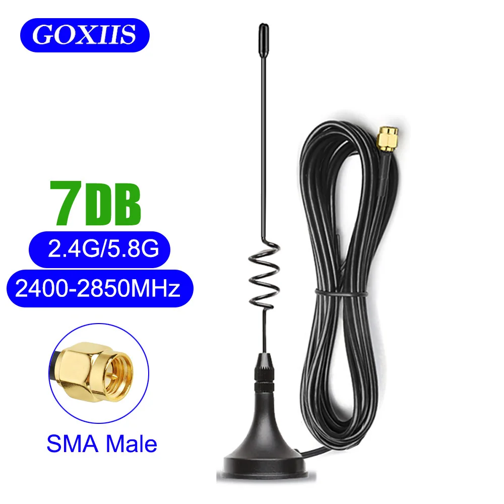 2.4GHz WIFI Bluetooth Antenna 5dbi 10Feet cable sma male Magnetic Base for Amplifier WLAN Router signal Booster 2 way 20db vcr catv cable tv antenna signal amplifier booster satellite splitter
