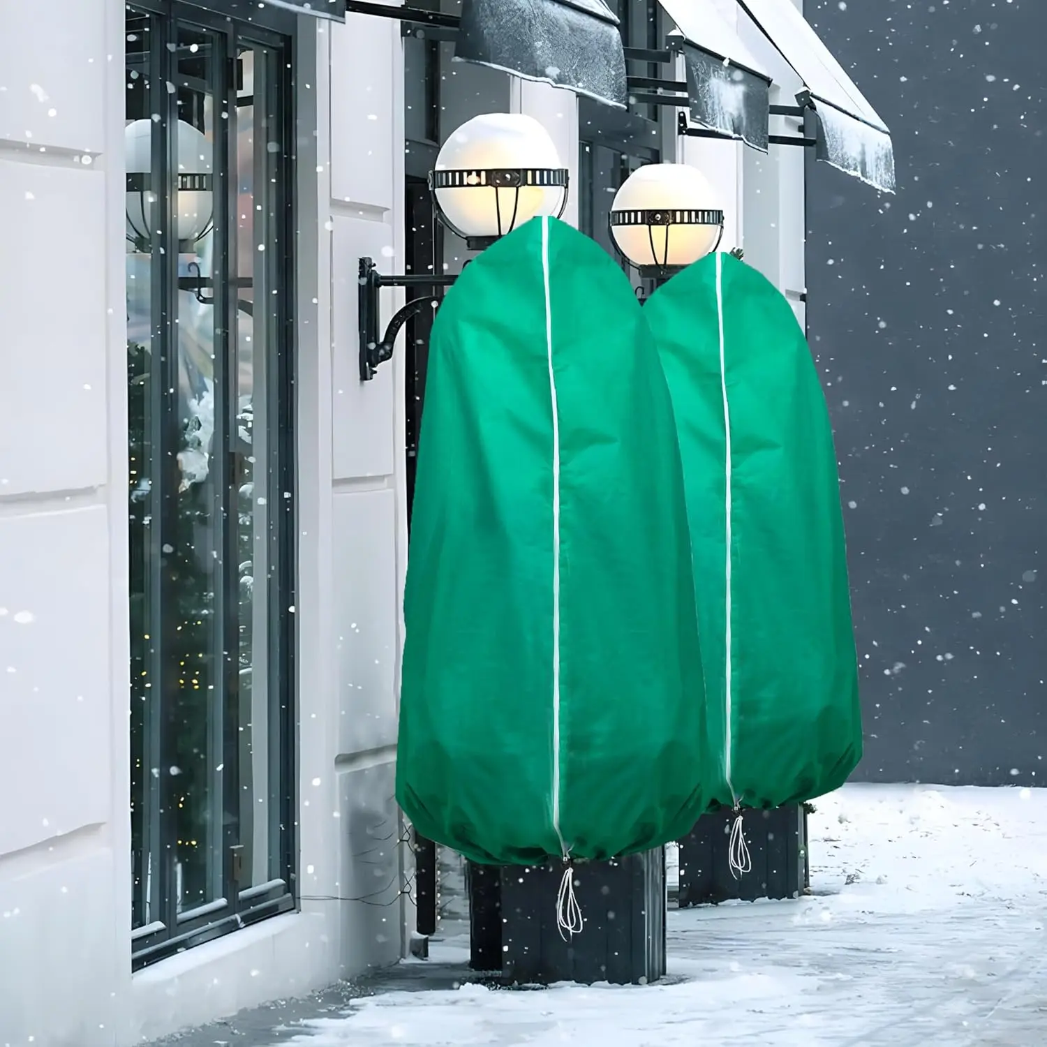 2 PCS Large Plant Covers Freeze Protection, Winter Frost Protection Frost Cloth, Plant Freeze Protection with Zipper Drawstring
