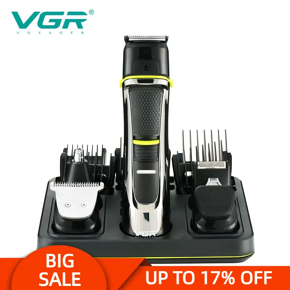 VGR 100 Multi-function 5 in 1 Hair Clipper Professional Personal Care USB Clippers Trimmer Barber For Hair Cutting Machine V100