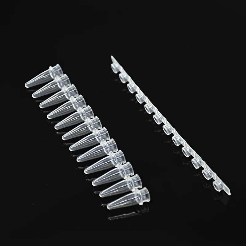 PCR Tubes 0.2ml Thin Wall PCR 12- Centrifuge Tube Strips Wiith Caps For Agarose Gene Experiment 200/PK ( 12/row )